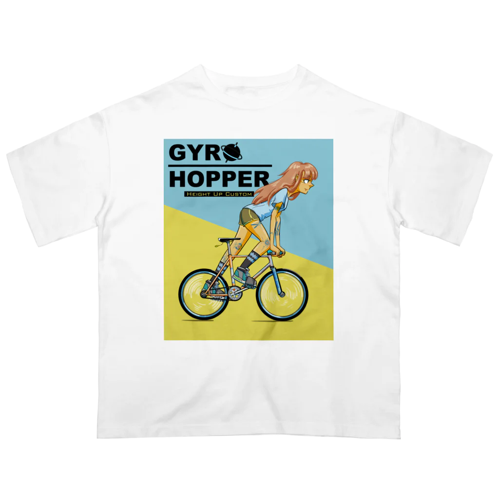 nidan-illustrationのGYRO HOPPER (inked fixie girl) オーバーサイズTシャツ