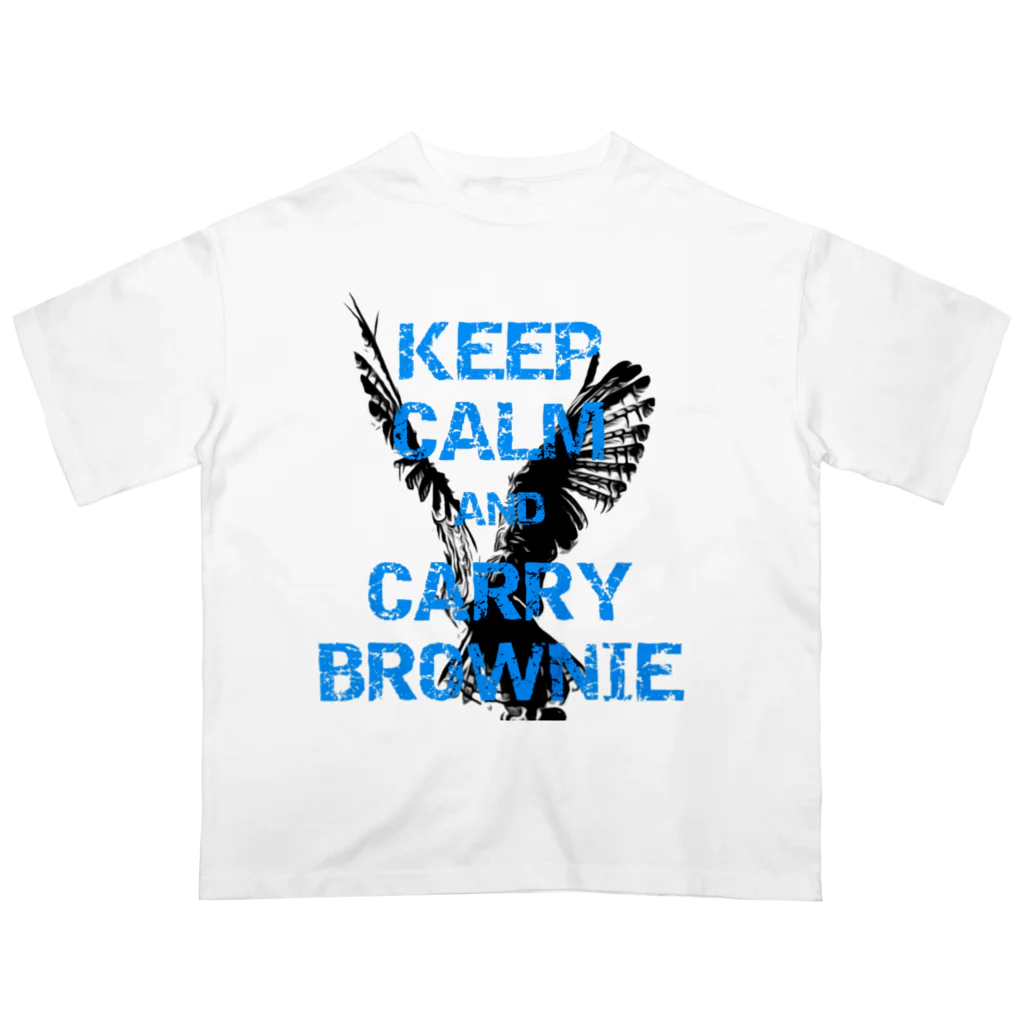 座敷ふくろうのKEEP CALM AND CARRY BROWNIE Oversized T-Shirt