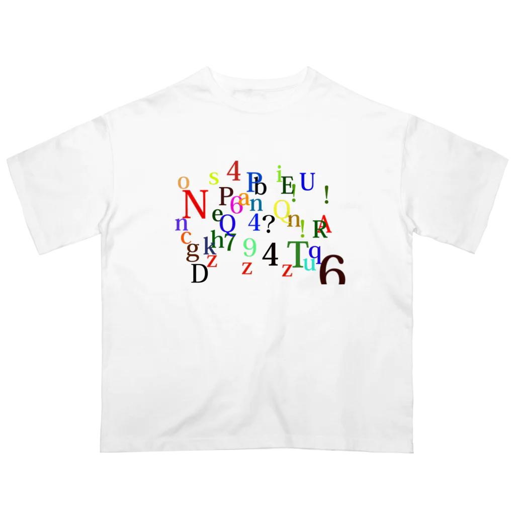 ヒラエイのアルファベットと数字の洪水 Oversized T-Shirt