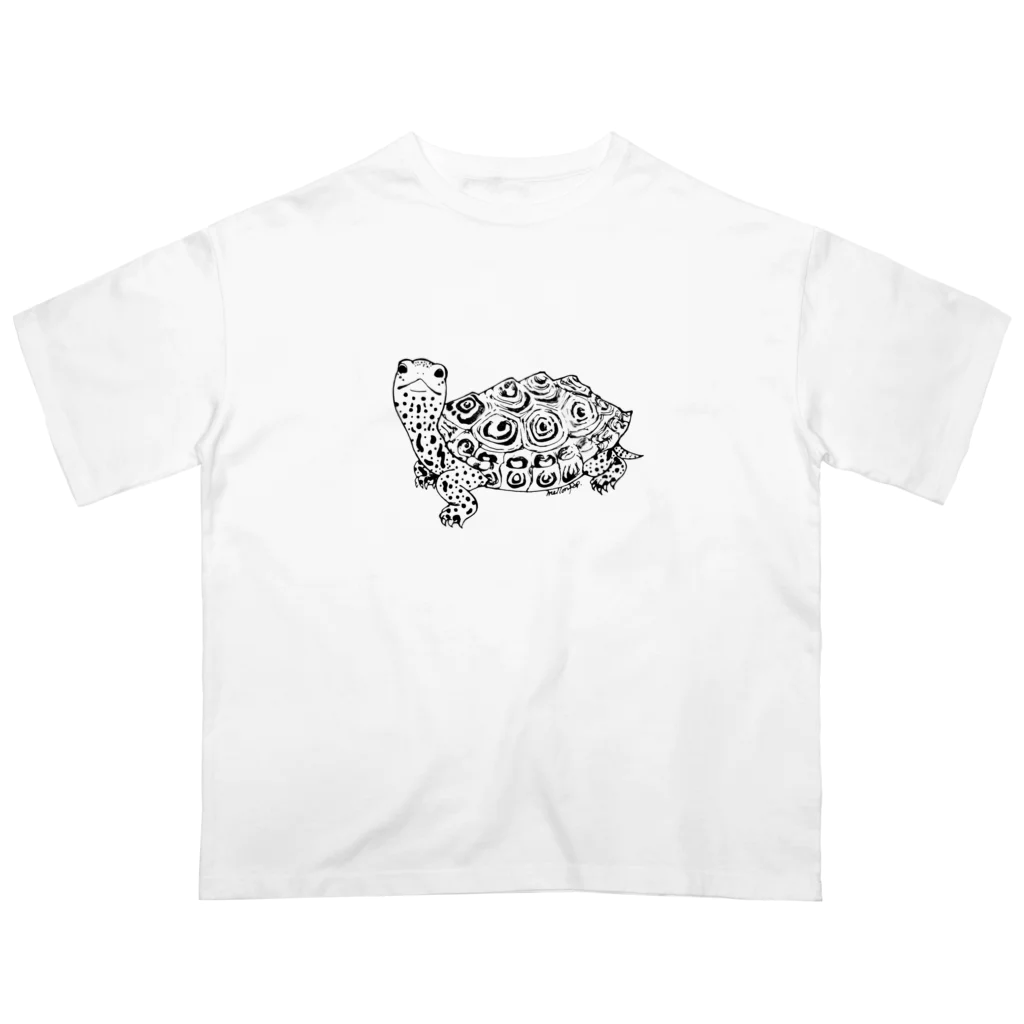 めろんぽっぷのお店だよのダイヤモンドバックテラピン　白肌 Oversized T-Shirt