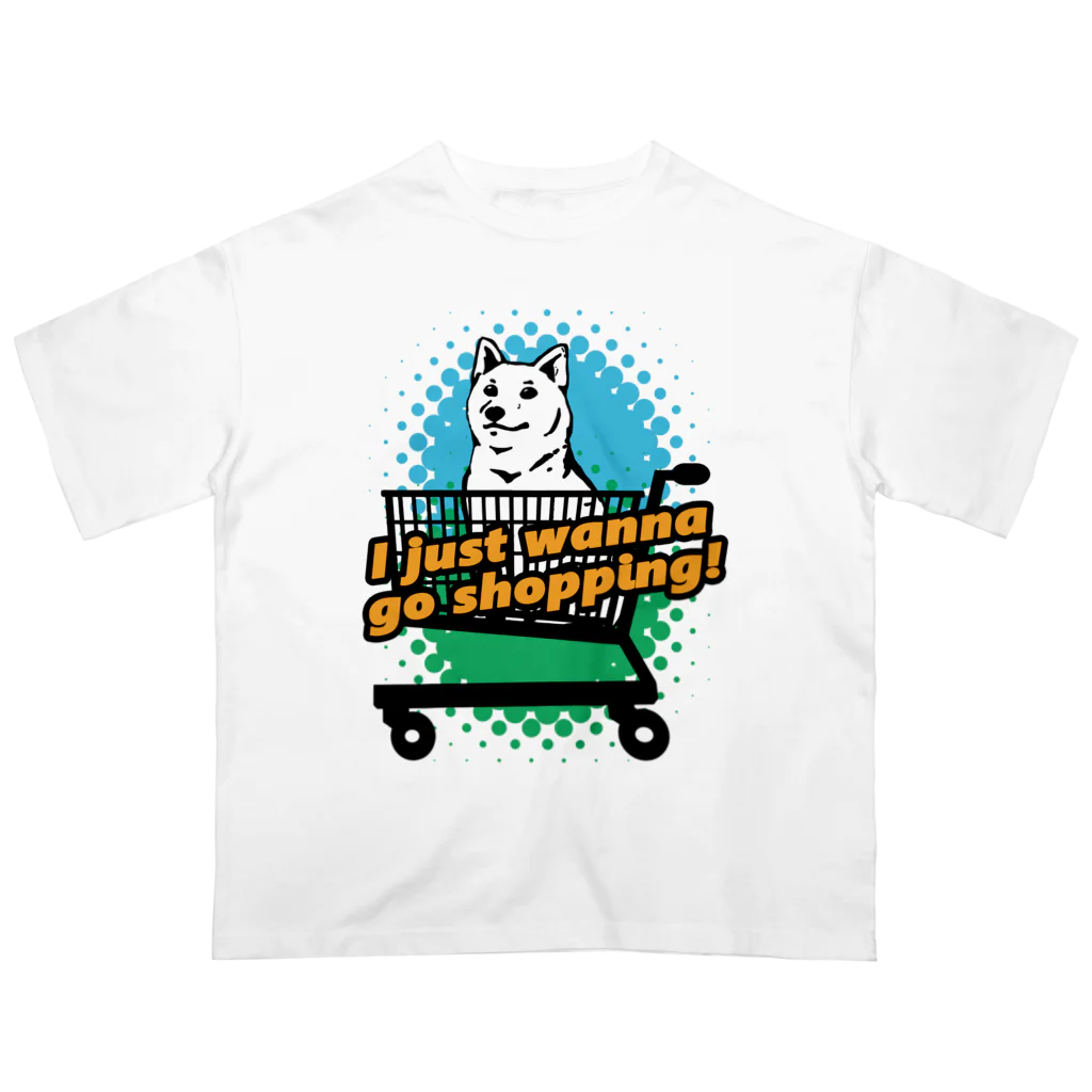 犬グッズの店しえるぶるーの柴犬 in ショッピングカート Oversized T-Shirt