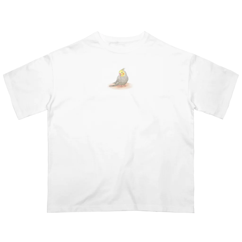 まめるりはことりのオカメインコ　シナモン【まめるりはことり】 オーバーサイズTシャツ