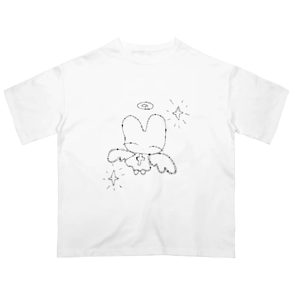 猫と睡眠薬のうさちゃん天使 オーバーサイズTシャツ