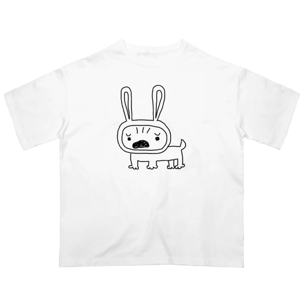 おかおか子のうさちゃんパグ Oversized T-Shirt