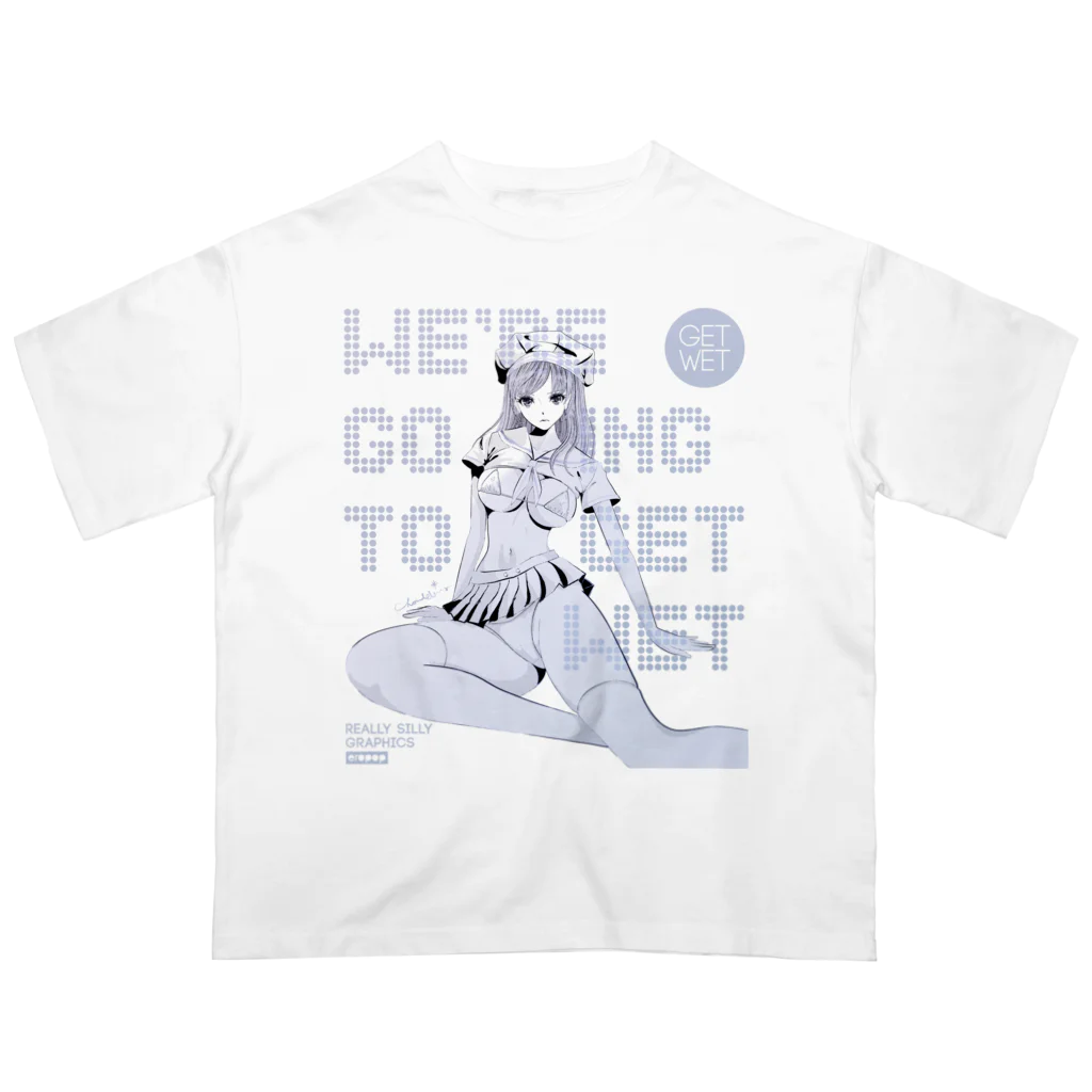 loveclonesのGET WET セーラーマリン オーロラ ホワイト Oversized T-Shirt