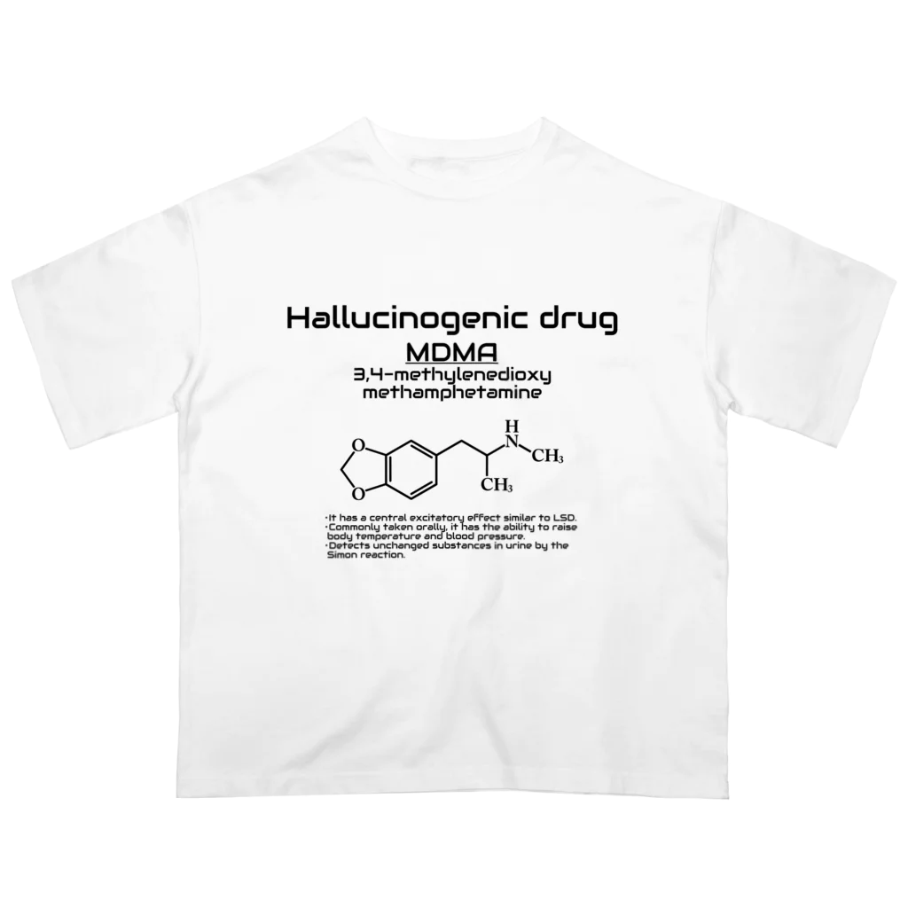 U Libraryの3,4‐メチレンジオキシメタンフェタミンMDMA(衛生学) オーバーサイズTシャツ