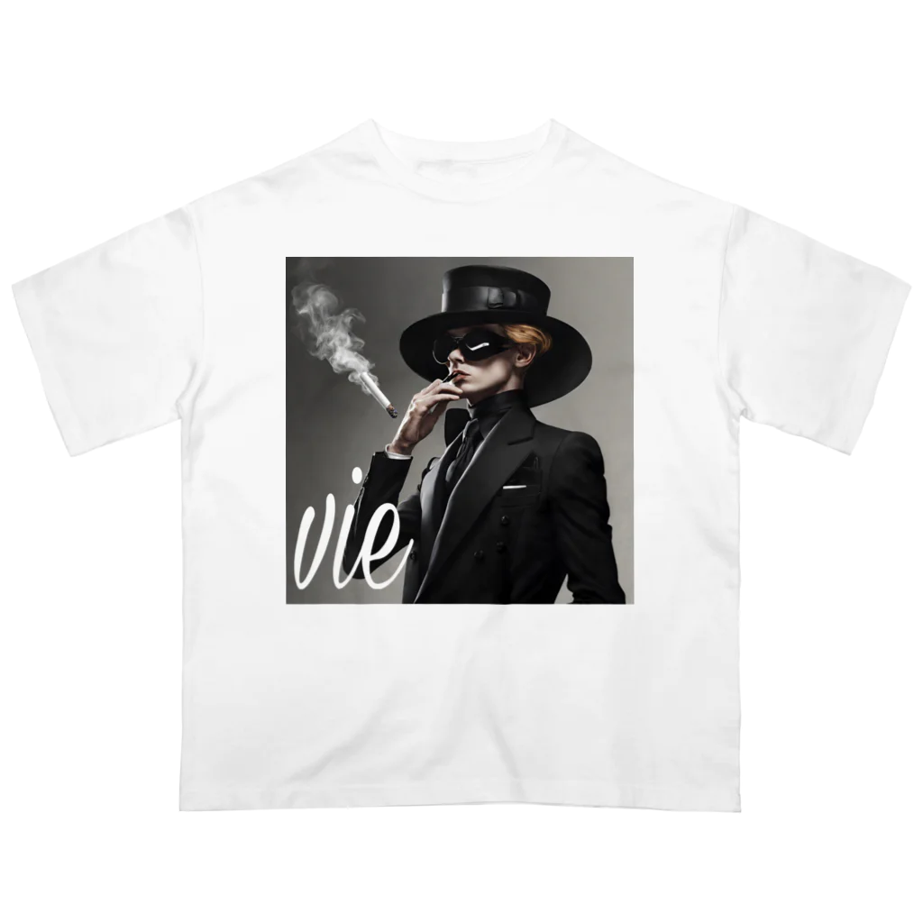 vieのvie BLACK_smoke オーバーサイズTシャツ