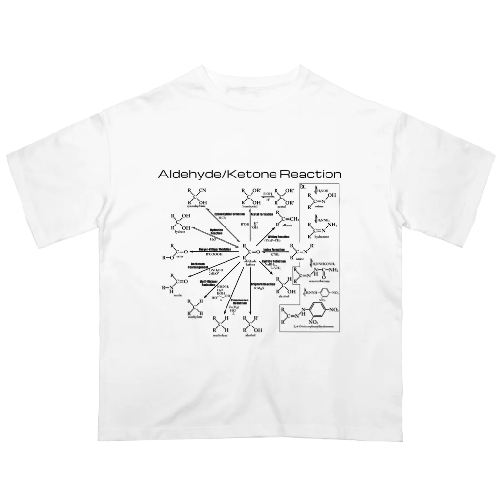 U Libraryのアルデヒド・ケトンの反応(有機化学) オーバーサイズTシャツ
