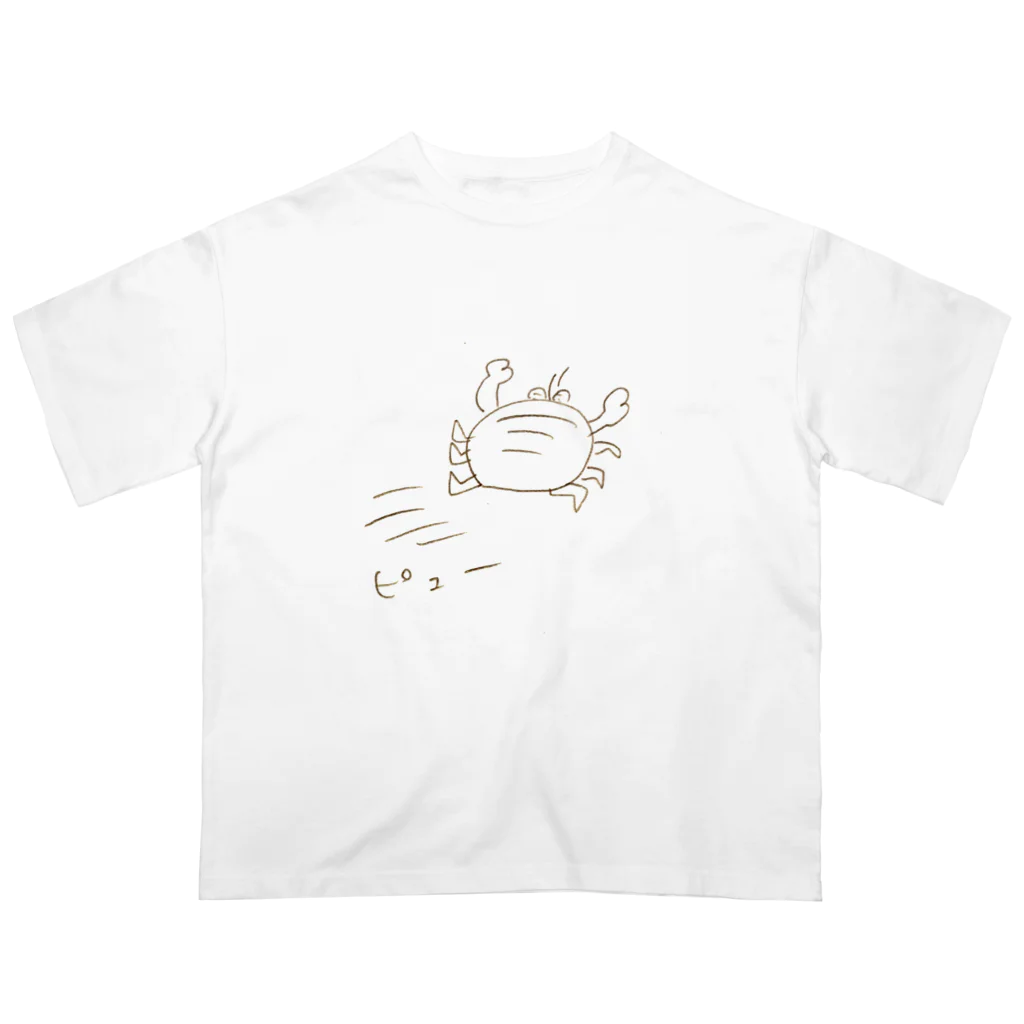 どろん堂の走り去るカニ オーバーサイズTシャツ