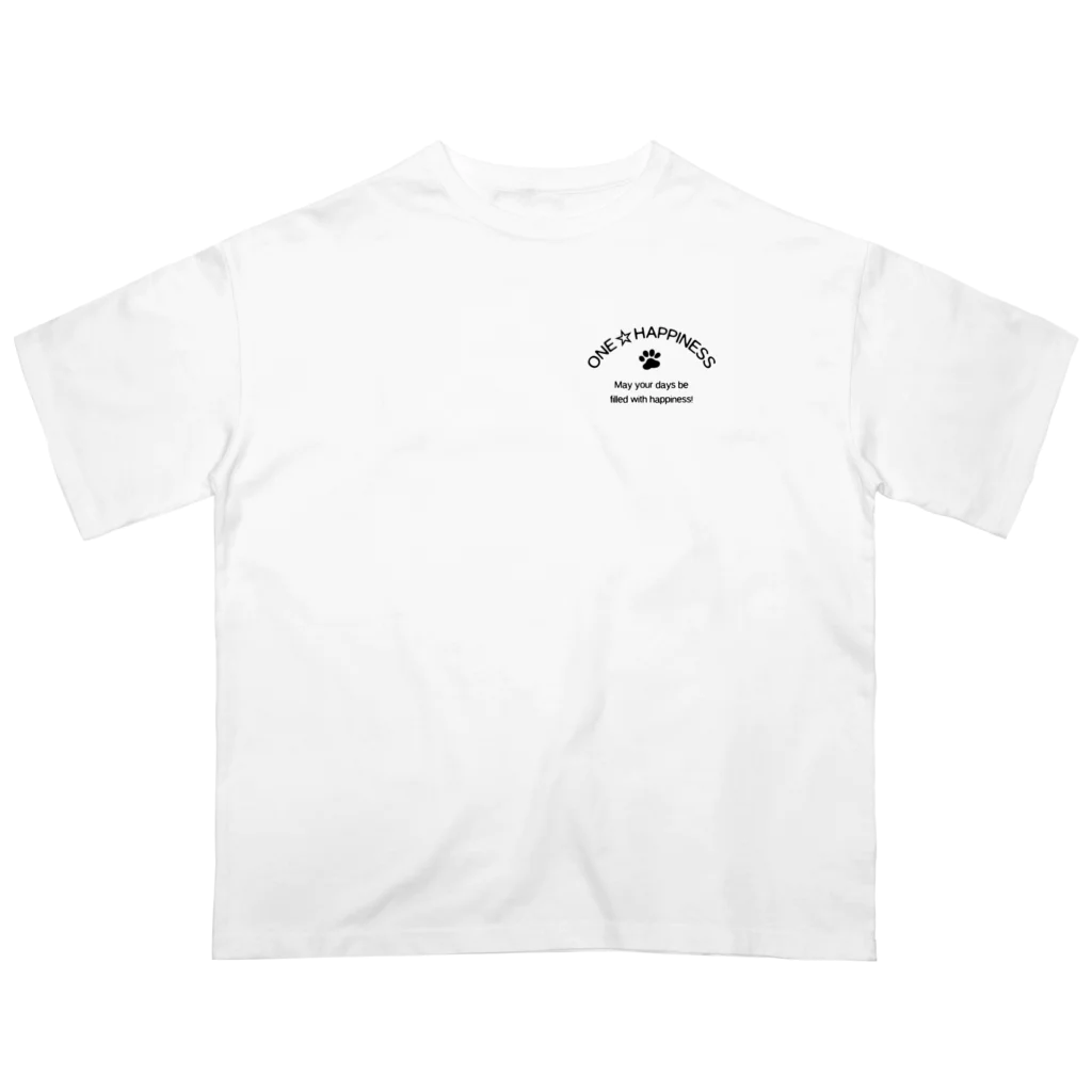 onehappinessのわんハピネス　ロゴ Oversized T-Shirt