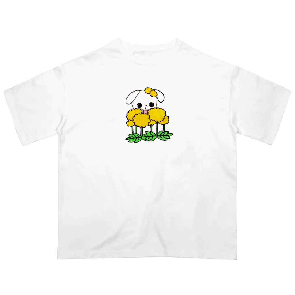 きたがわめぐみのおみせのたんぽぽとうさぎ オーバーサイズTシャツ