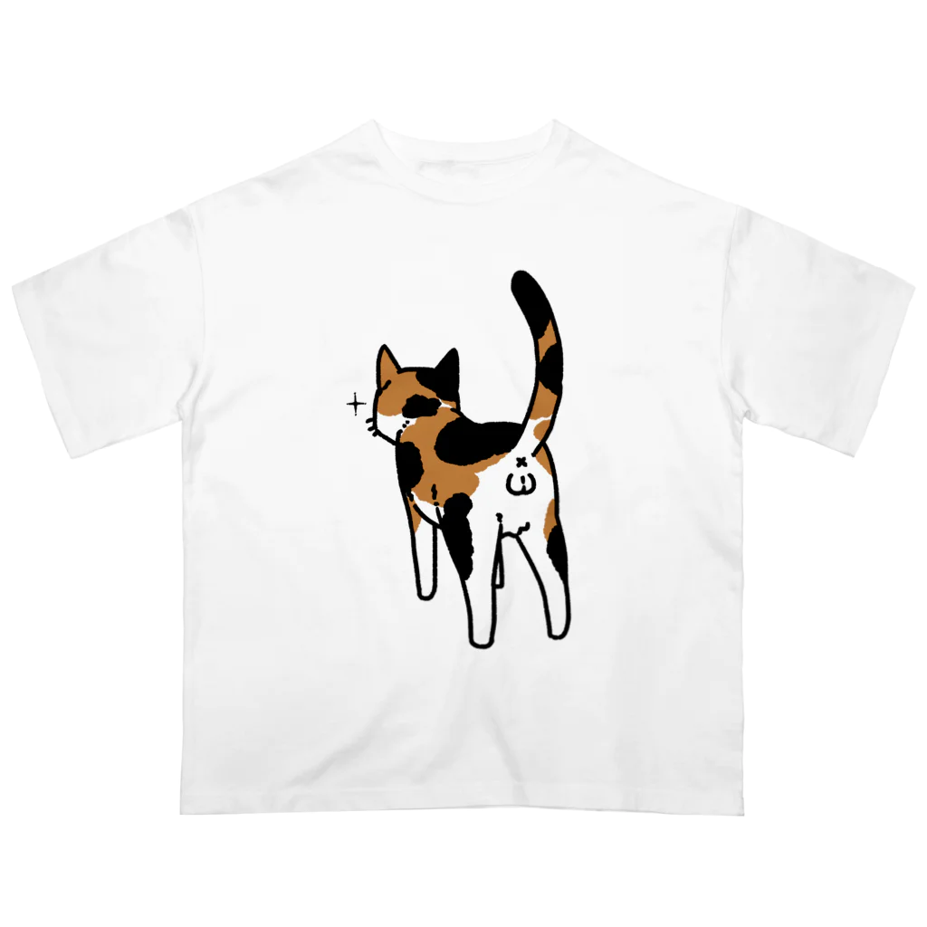 Riotoのねこけつω（三毛猫） Oversized T-Shirt