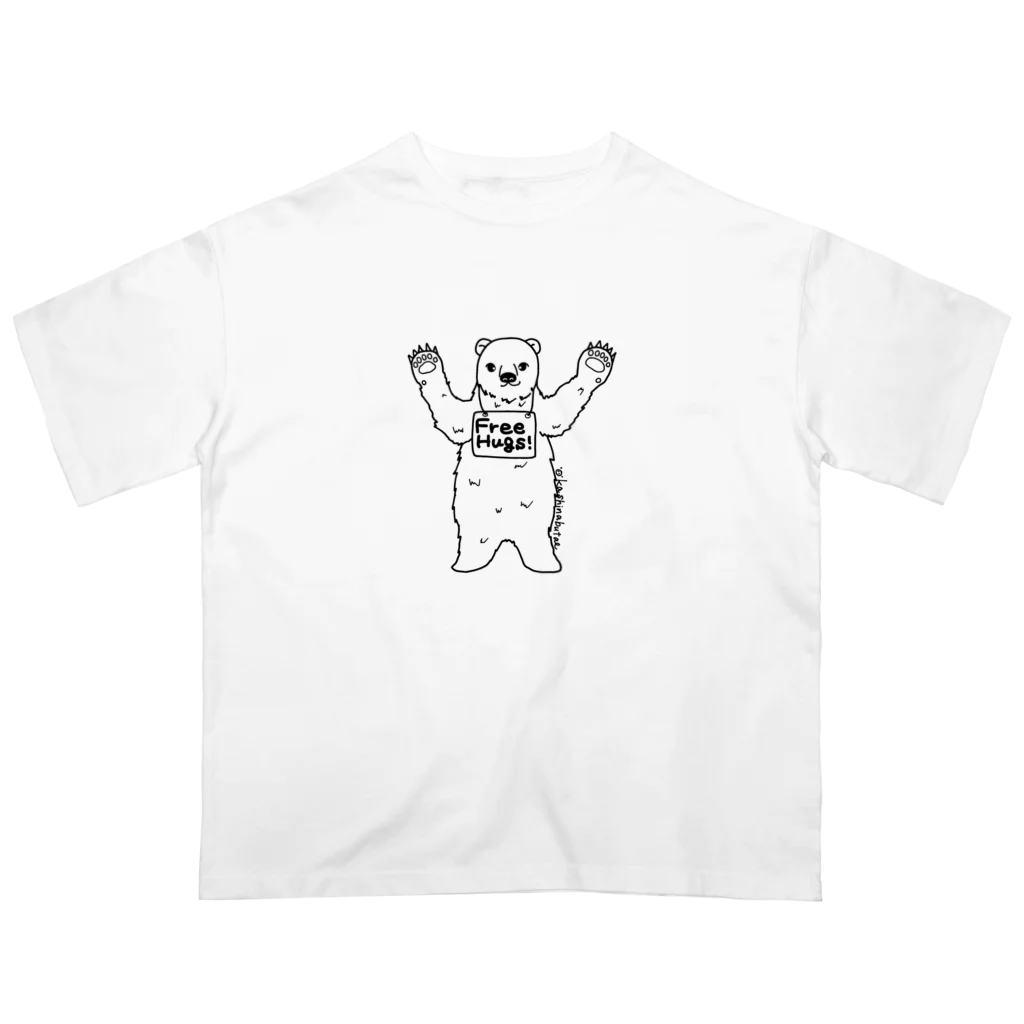 Draw freelyのフリーハグベアー Oversized T-Shirt