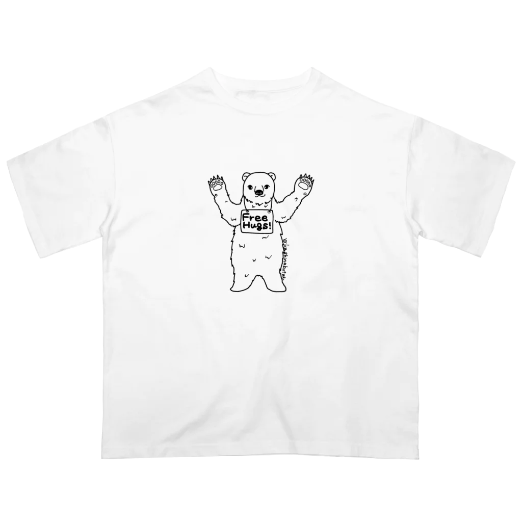 Draw freelyのフリーハグベアー オーバーサイズTシャツ