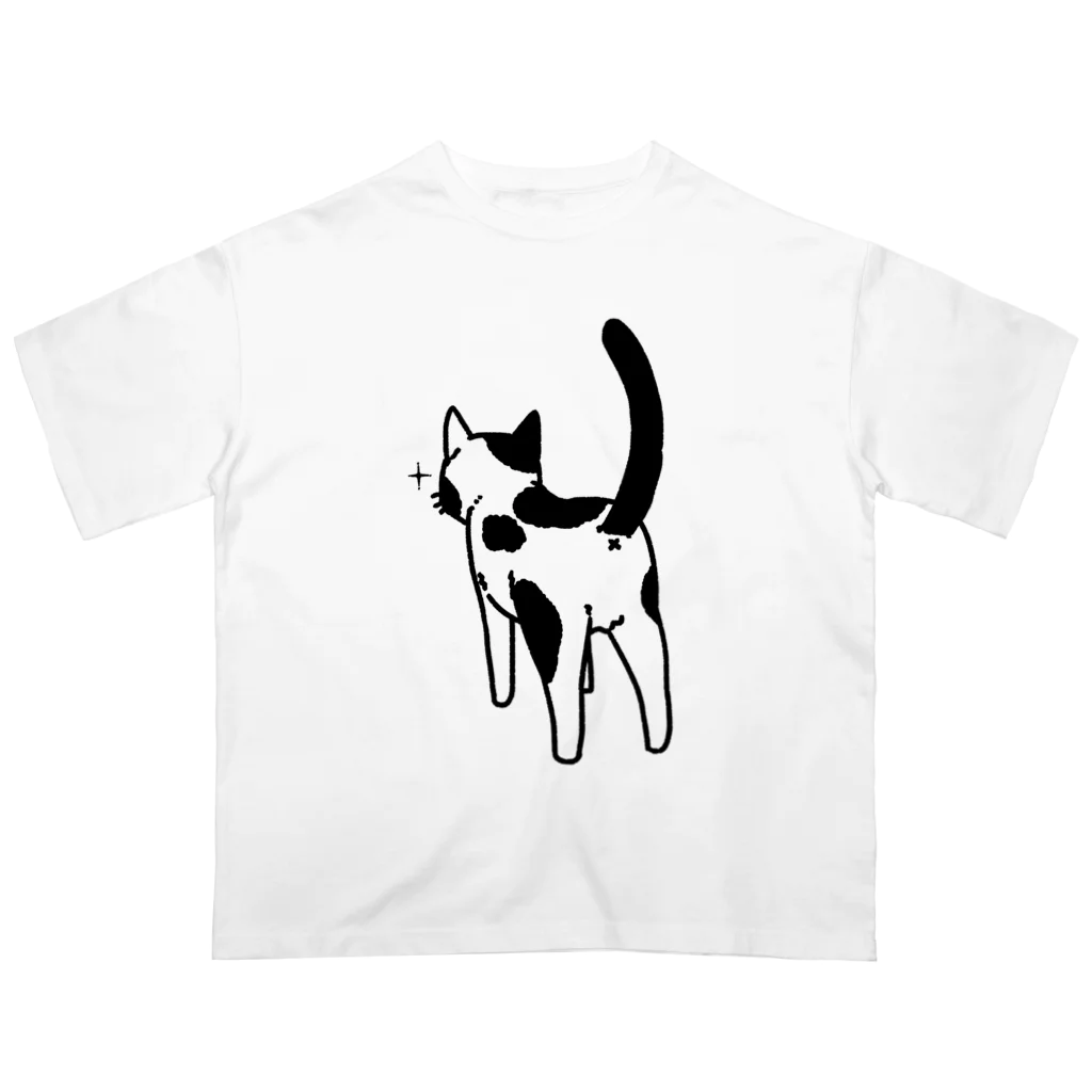 Riotoのねこけつ（ぶち猫） オーバーサイズTシャツ