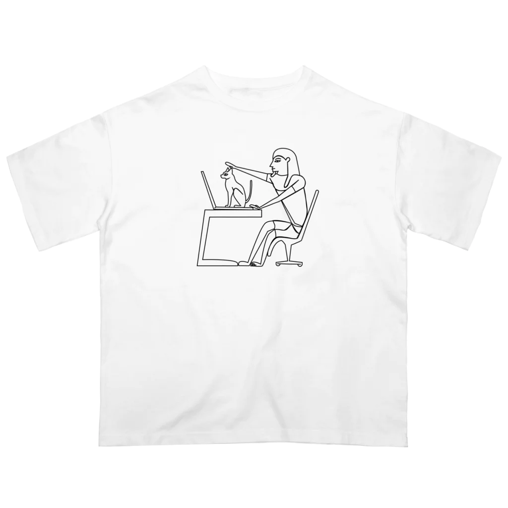 mojokinnの古代エジプトのリモートワーク オーバーサイズTシャツ