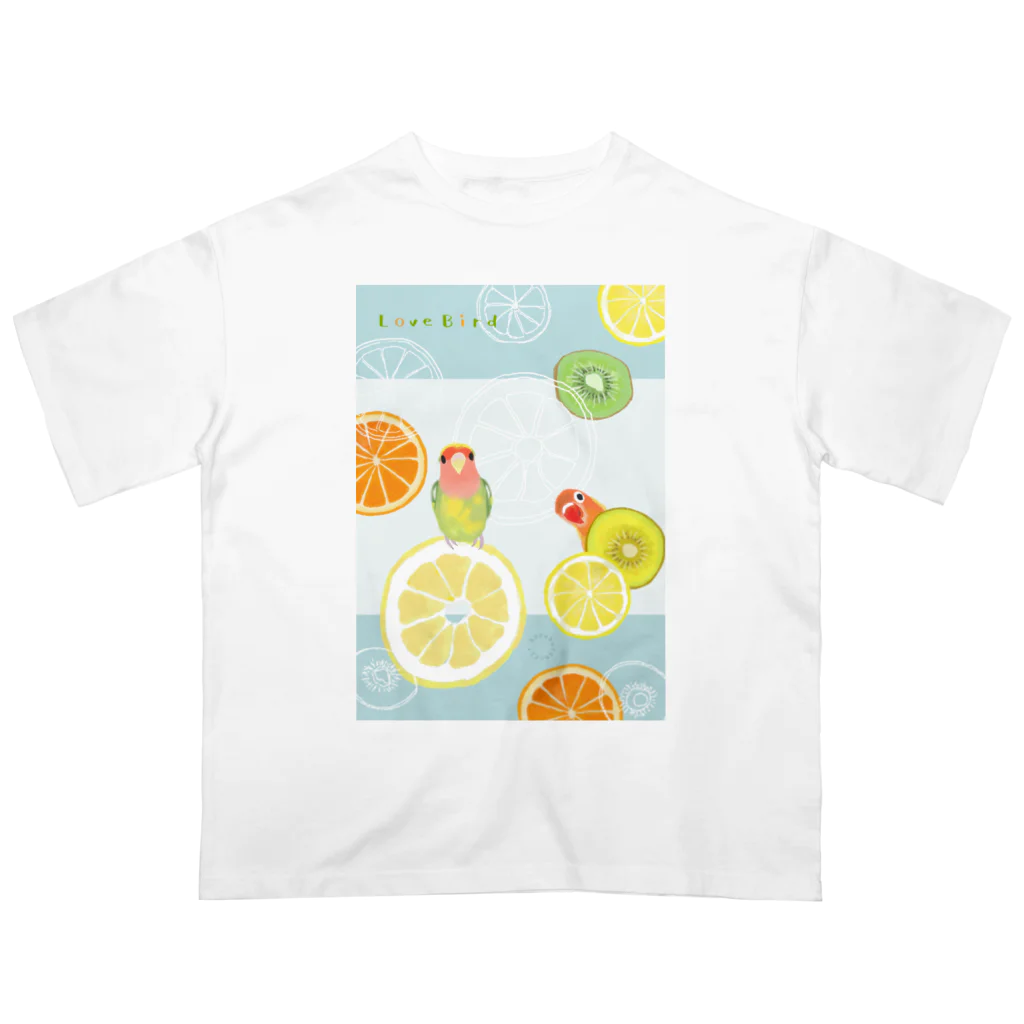小桜森のラブバとフルーツ（白地用） Oversized T-Shirt