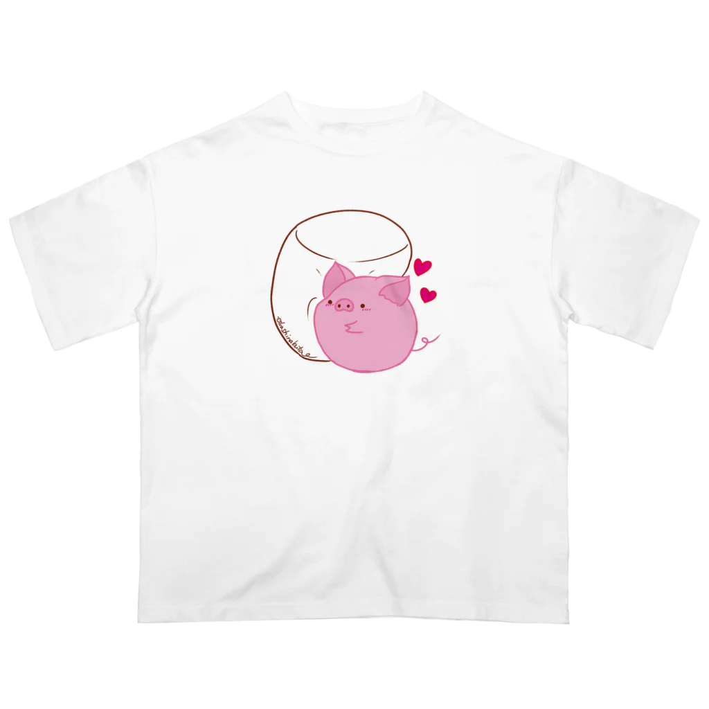 Draw freelyのぶたくんとマシュマロ Oversized T-Shirt