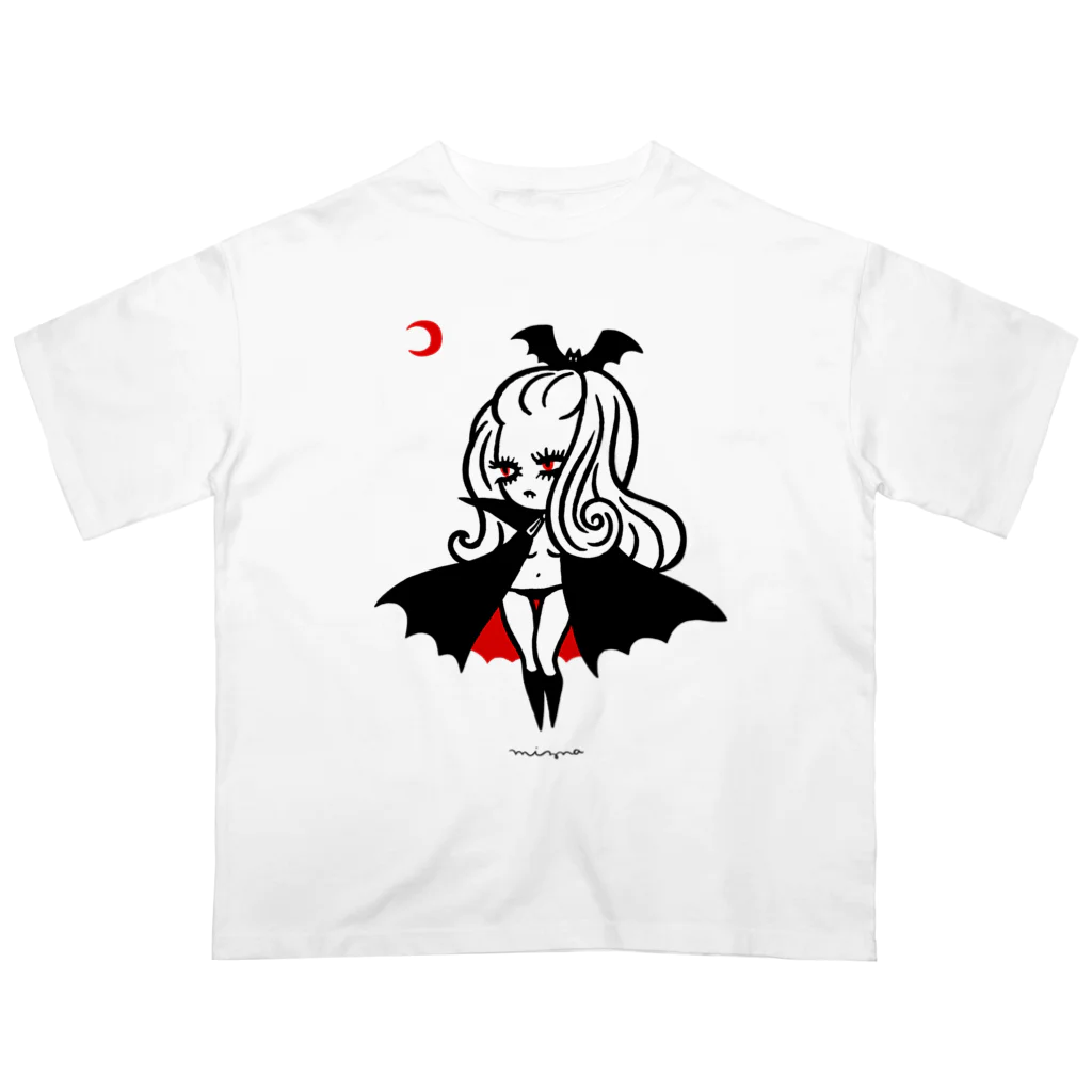 Mizna Wadaの月夜のヴァンパイアガール - ライトカラー向け オーバーサイズTシャツ