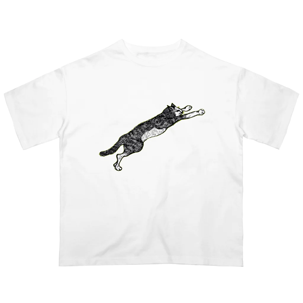 ンコストア(N’ko)の猫飛ぶ オーバーサイズTシャツ