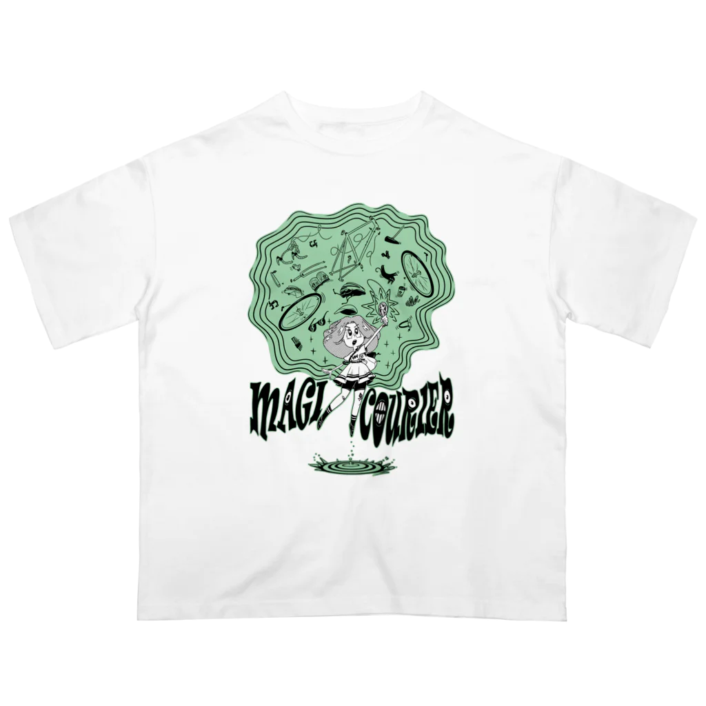 nidan-illustrationの“MAGI COURIER” green #1 オーバーサイズTシャツ