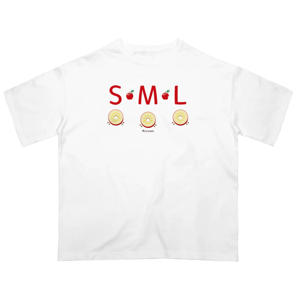 イラスト MONYAAT のML002 SMLTシャツのりんごすたぁ*輪切りのリンゴ オーバーサイズTシャツ