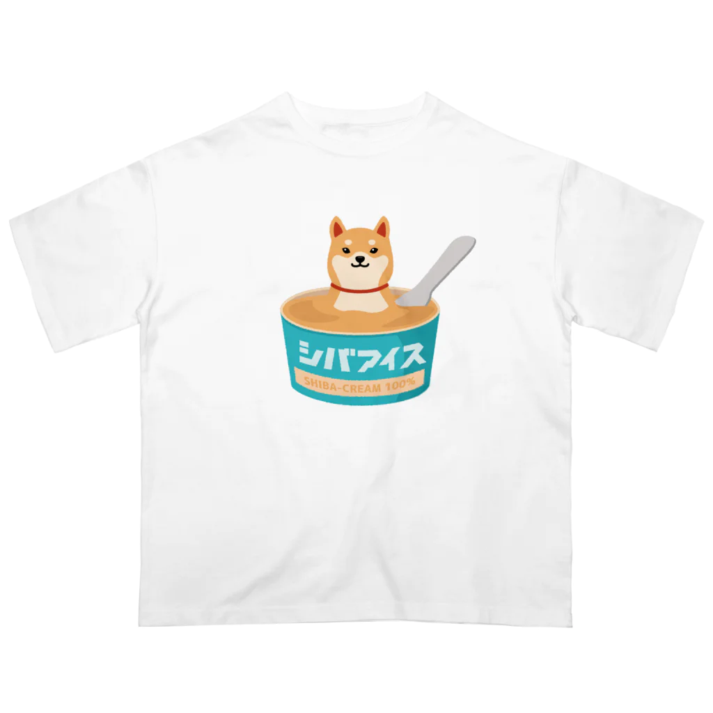 しばじるしデザインの柴クリーム100%のシバアイス Oversized T-Shirt