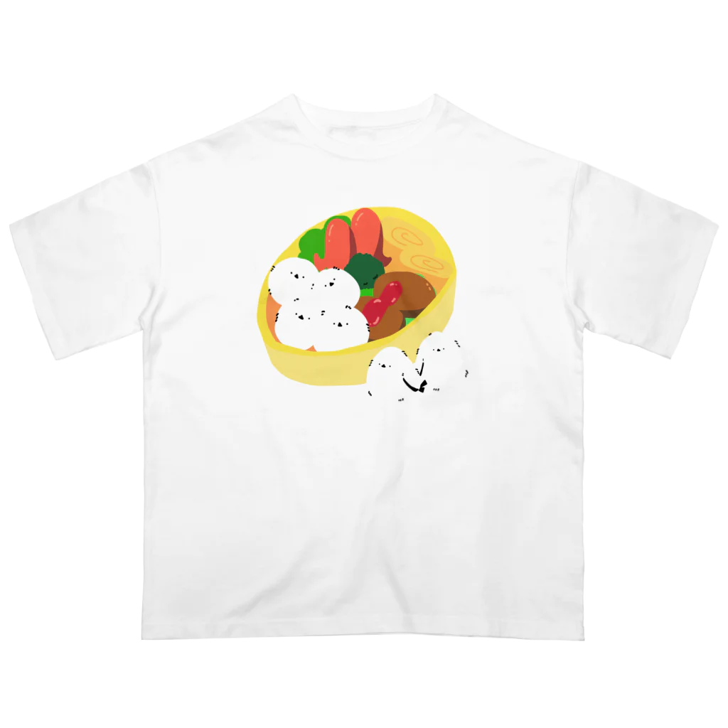 Kotetsu diary(SUZURI店)のシマエナガ×お弁当 Oversized T-Shirt