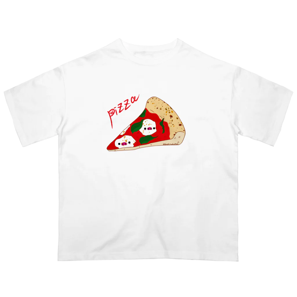 Draw freelyのピザ オーバーサイズTシャツ