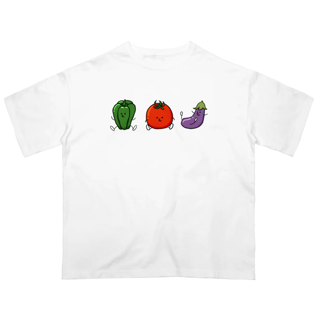 くつしたマン屋さんの夏野菜達 オーバーサイズTシャツ