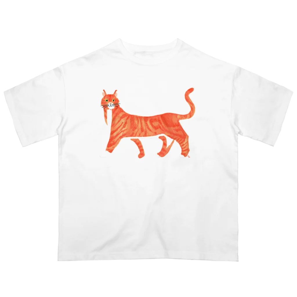 segasworksのオレンジ色のねこ オーバーサイズTシャツ