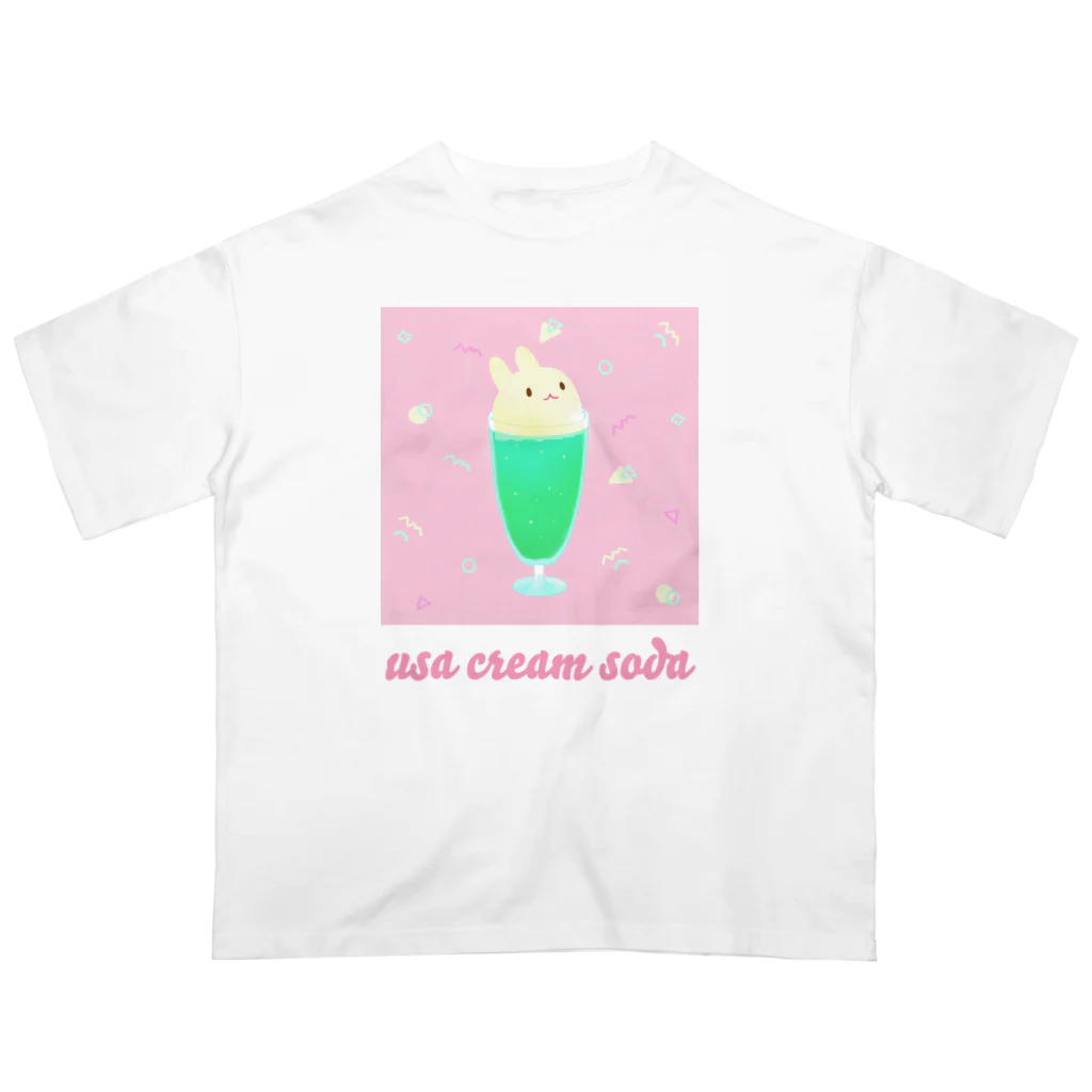 USAGI DESIGN -emi-のうさクリームソーダ オーバーサイズTシャツ