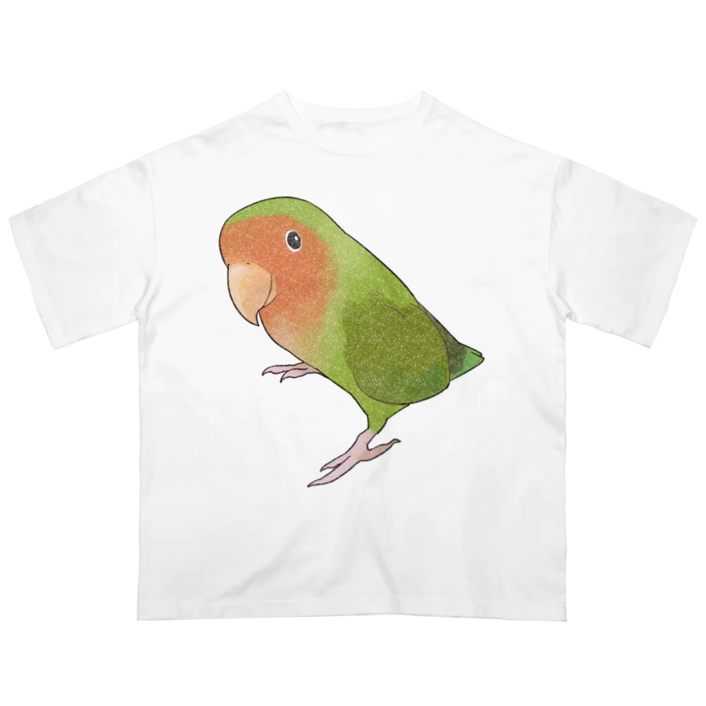 まめるりはことりの見つめるコザクラインコちゃん【まめるりはことり】 オーバーサイズTシャツ