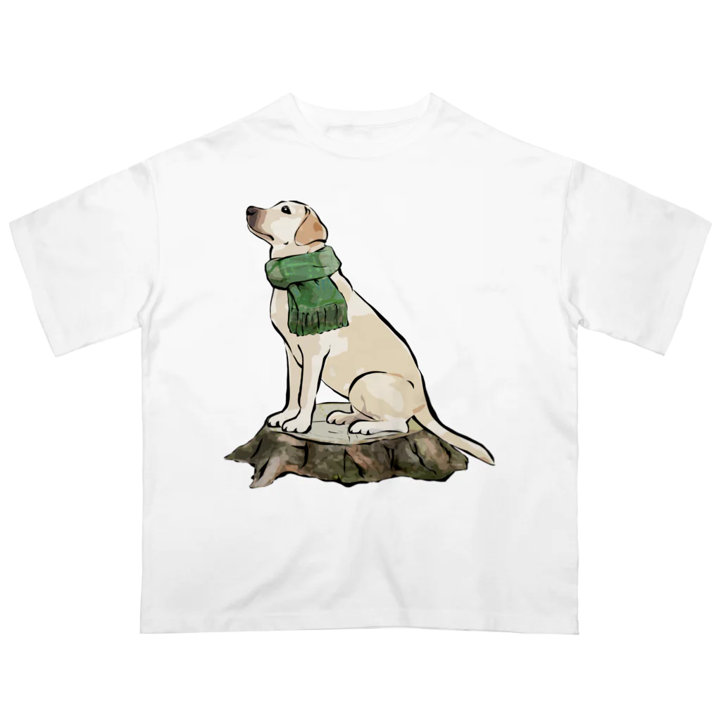 犬グッズの店しえるぶるーのマフラー犬　ラブラドルレトリバー Oversized T-Shirt