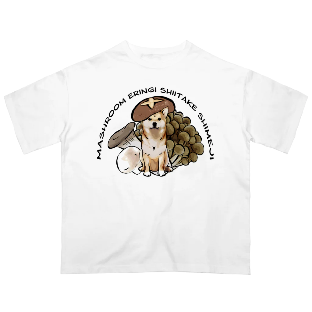 犬グッズの店しえるぶるーのきのこ犬　柴犬 Oversized T-Shirt