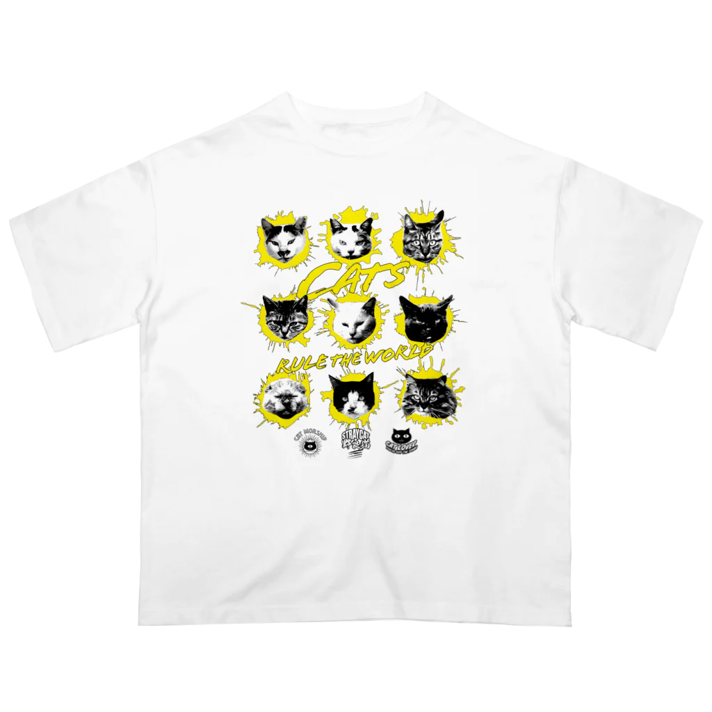 LONESOME TYPE ススの猫が世界を支配する9FACES（黄） Oversized T-Shirt