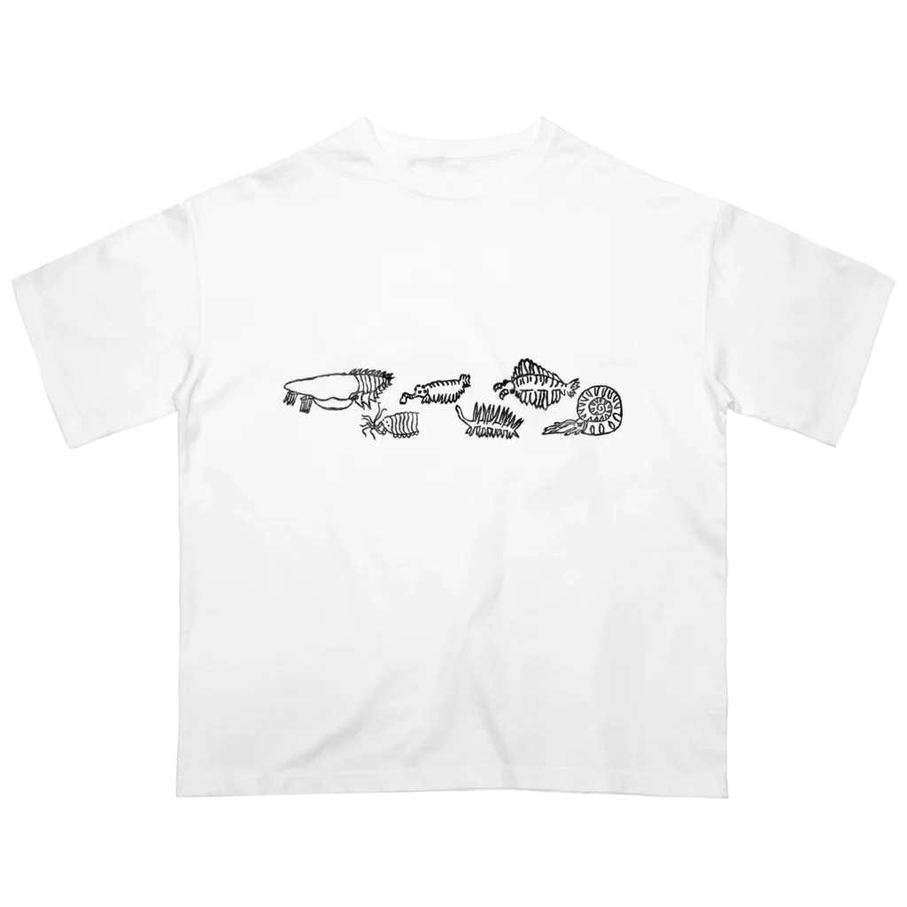 はんこや　ののの並ぶ古代生物たち（短い版） Oversized T-Shirt