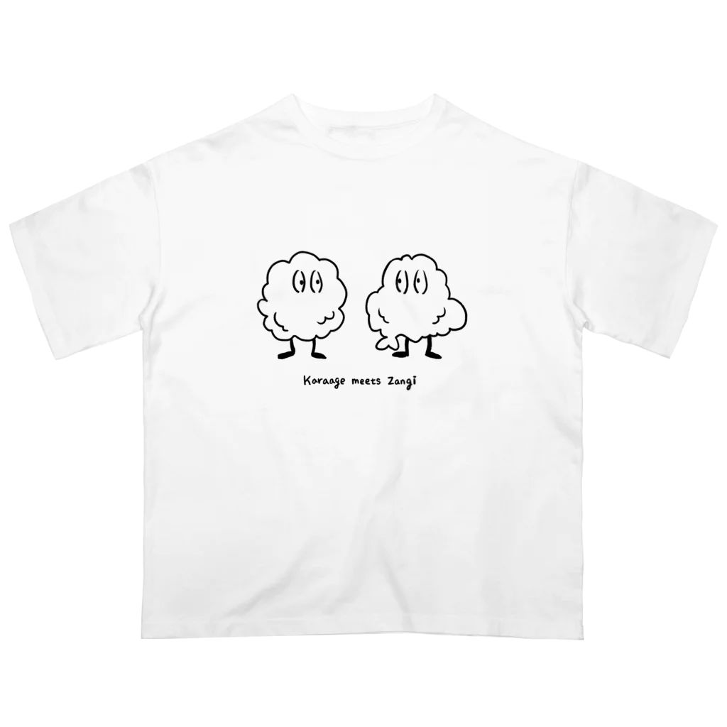 tettebolのからあげとザンギ オーバーサイズTシャツ