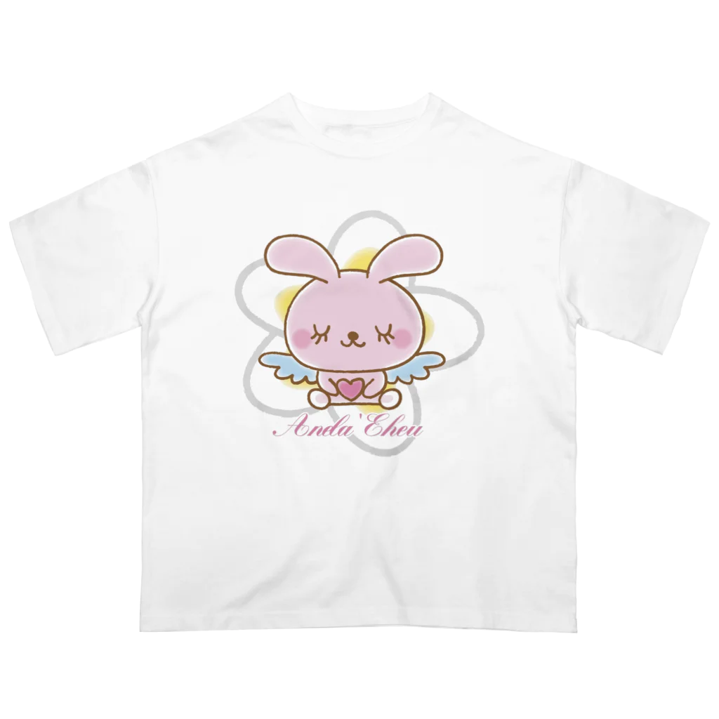 Anela’Eheuの天使のうさぎハピバニちゃん オーバーサイズTシャツ