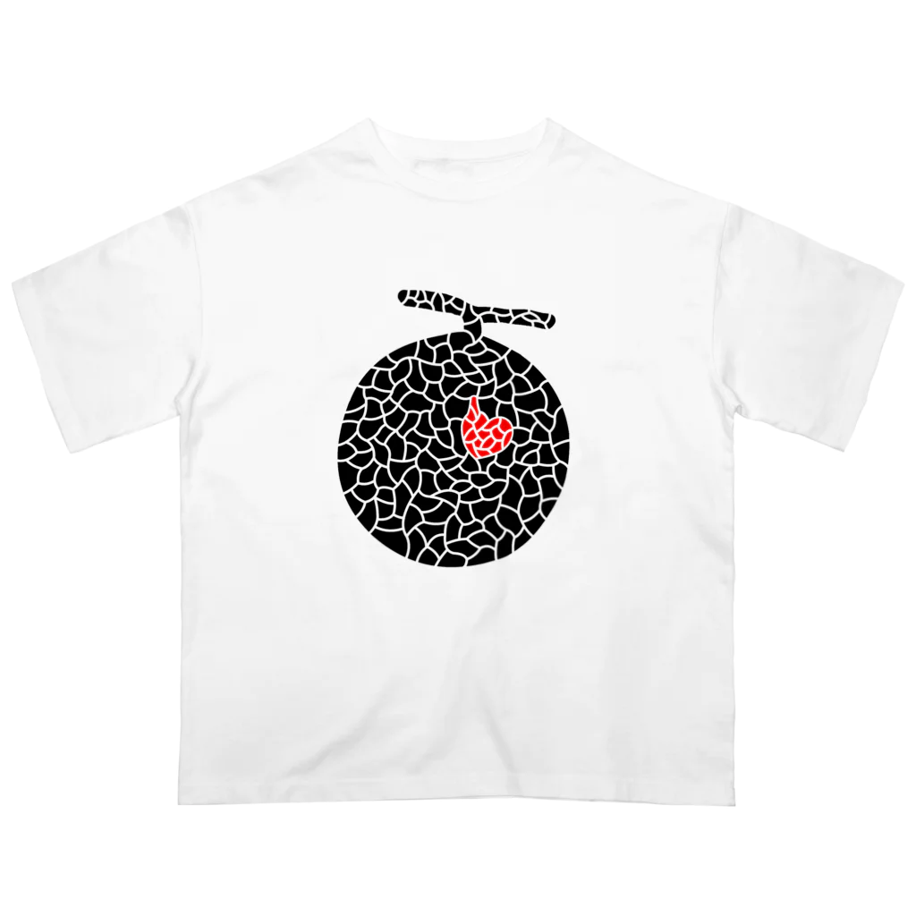 生物＝ケモノのヲ店の『tiles』Melon Oversized T-Shirt