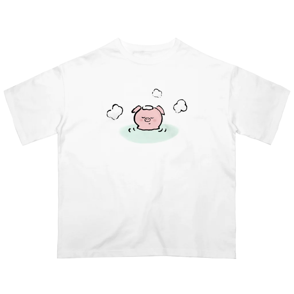 温泉グッズ@ブーさんとキリンの生活のブーさん温泉 Oversized T-Shirt