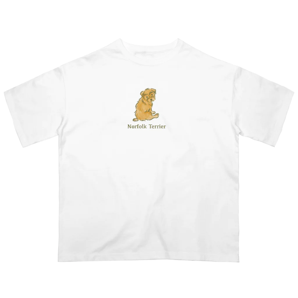 TOMOS-dogのふりむき犬（ナチュラル） オーバーサイズTシャツ