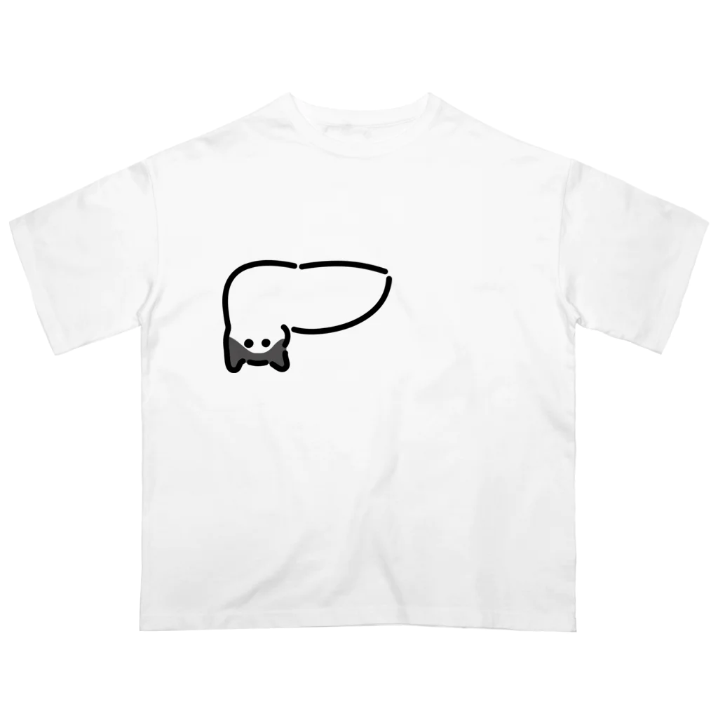 ねこやにわとりやの肝臓ハチワレ猫 Oversized T-Shirt