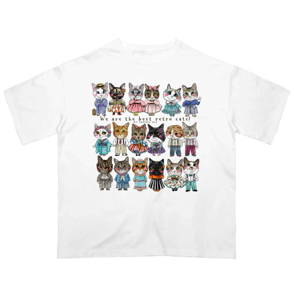 shop あこ猫犬屋のレトロ猫 オーバーサイズTシャツ