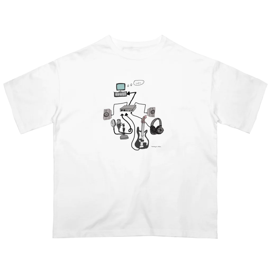 Tommy_Kのオーディオインターフェイスの繋ぎ方 Oversized T-Shirt