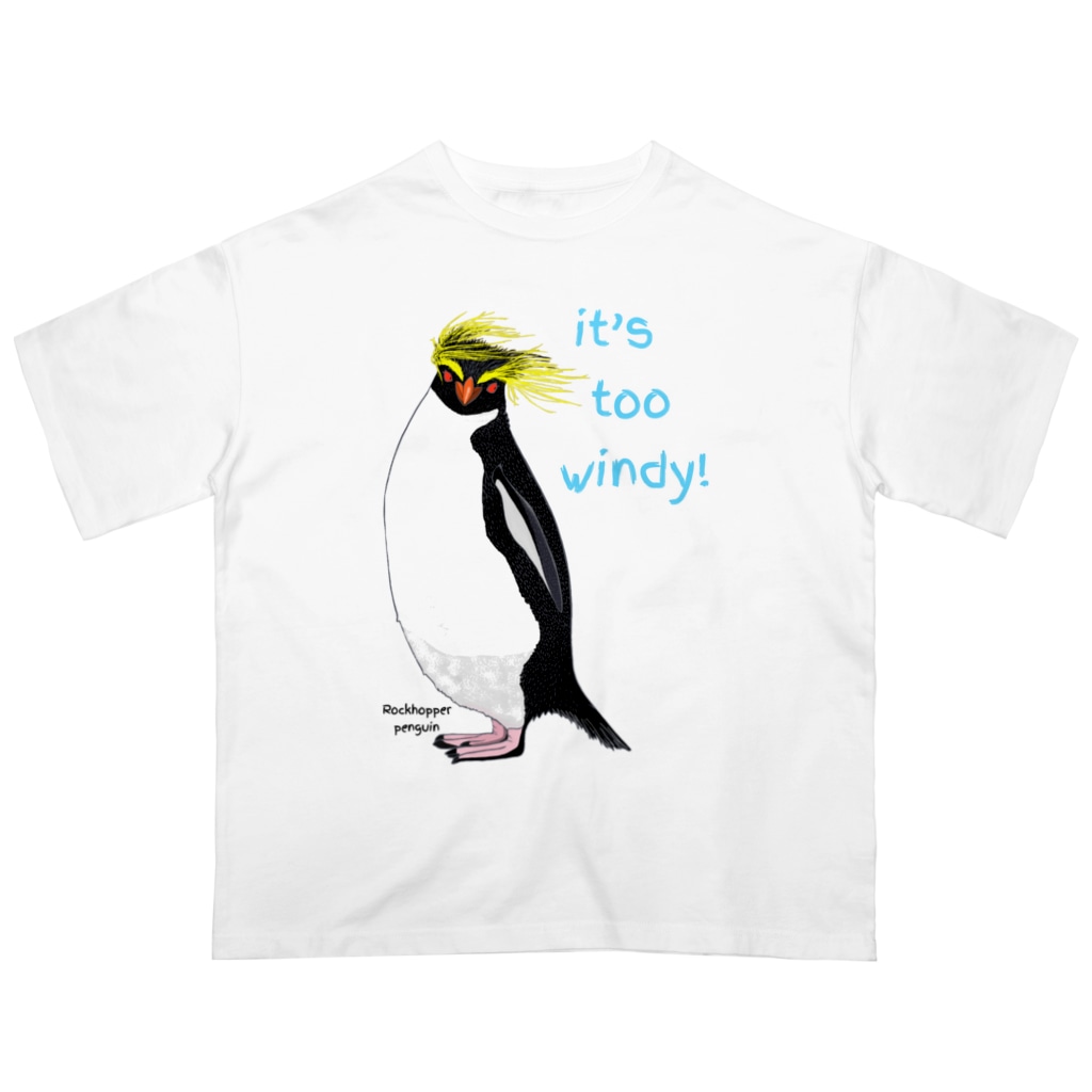 LalaHangeulのRockhopper penguin　(イワトビペンギン) Oversized T-Shirt