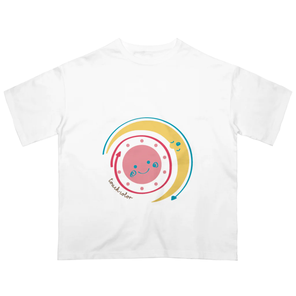 たっちからぁショップのなでなで太陽と月 オーバーサイズTシャツ