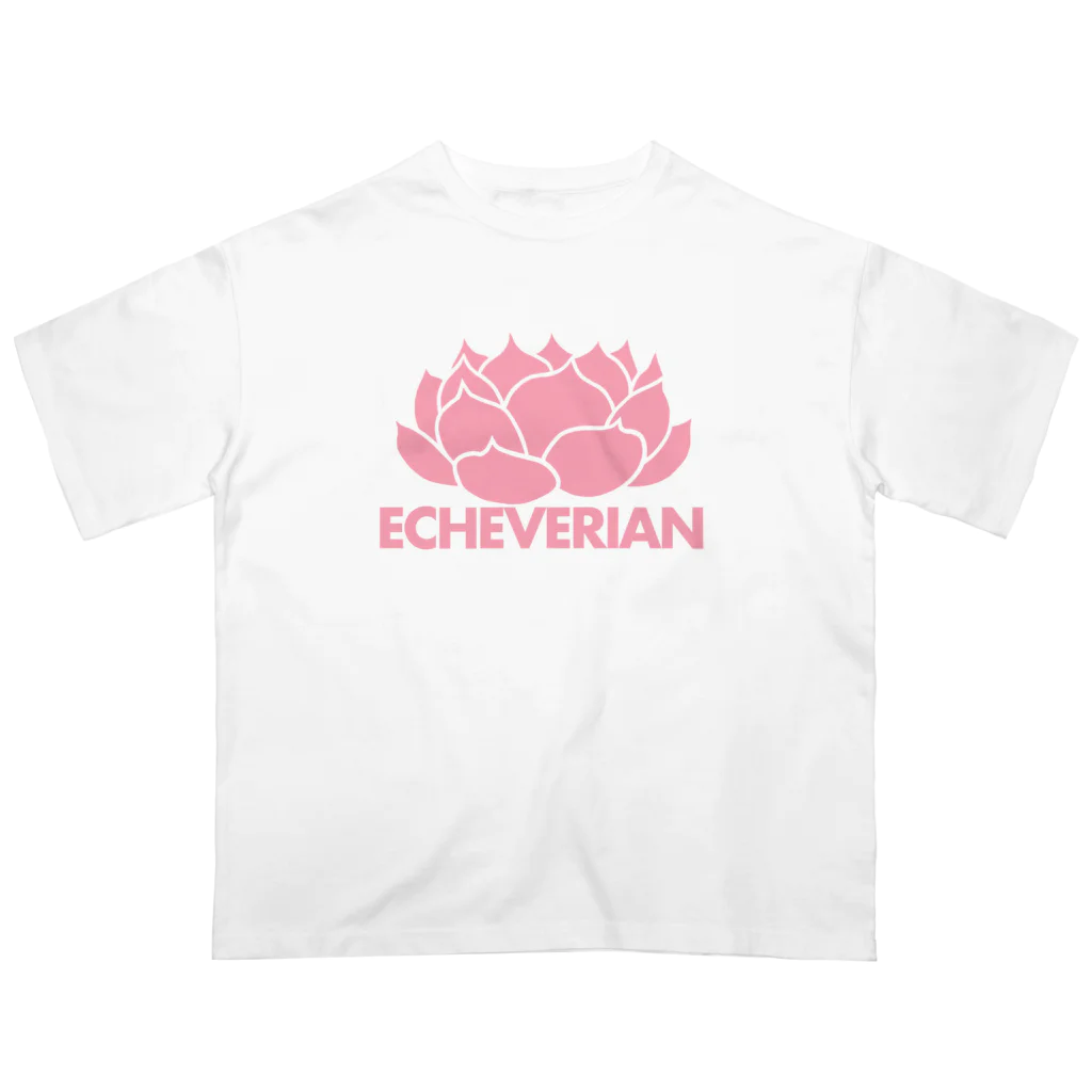 Mrs.Succulentのエケベリアンロゴ（ピンク） オーバーサイズTシャツ