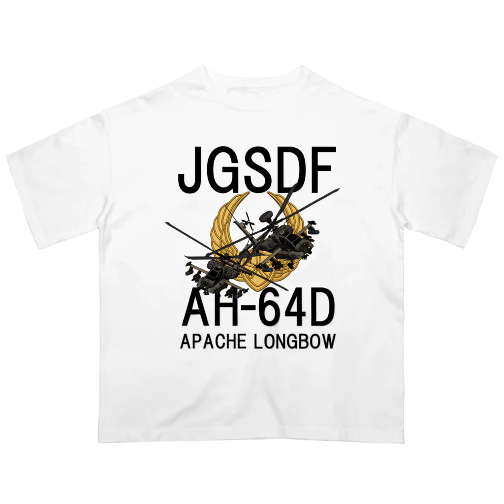 Y.T.S.D.F.Design　自衛隊関連デザインの陸上自衛隊　AH-64D Oversized T-Shirt