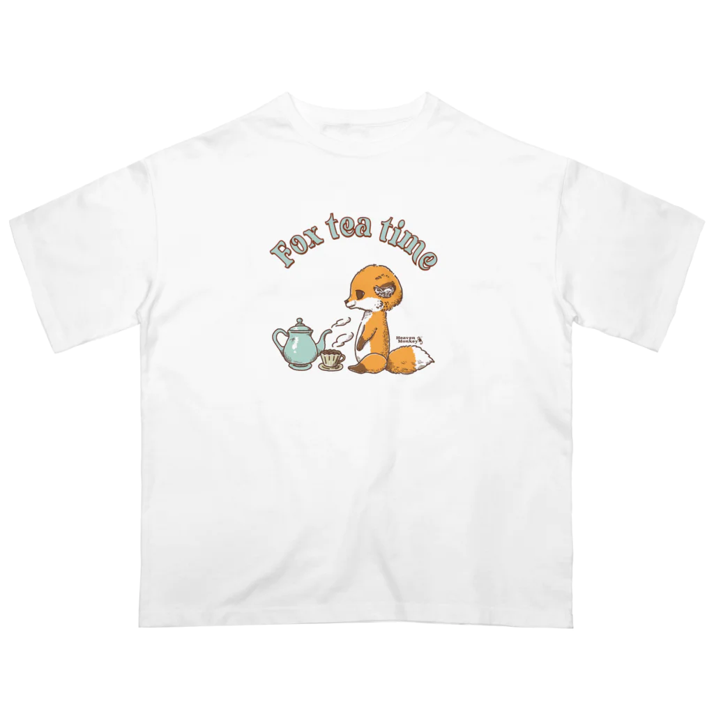 Heaven Monkeyのキツネのティータイム オーバーサイズTシャツ